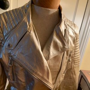 Gold Faux Leather Jacket